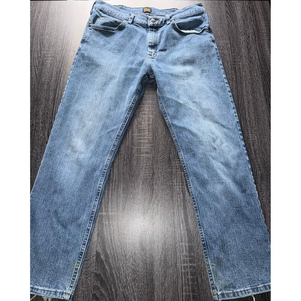 Lee Regular Fit Straight Leg Jeans Classic Denim Rugged Workwear 90s Style